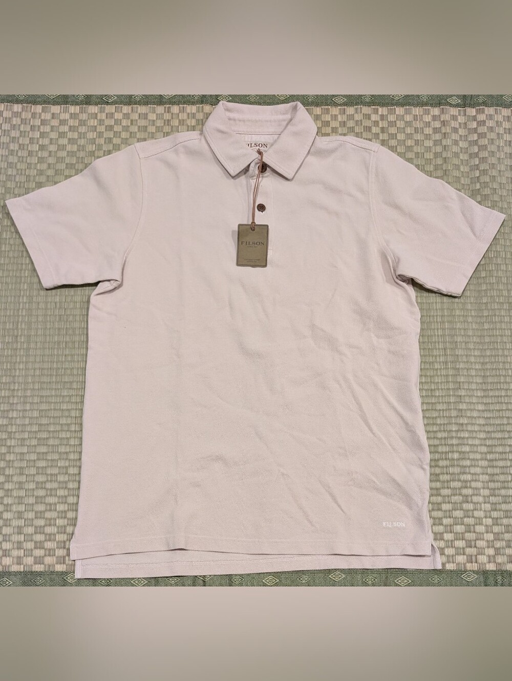 NWT Filson Pique Polo Shirt 100% Cotton Stone Men's Size Small Made in Peru